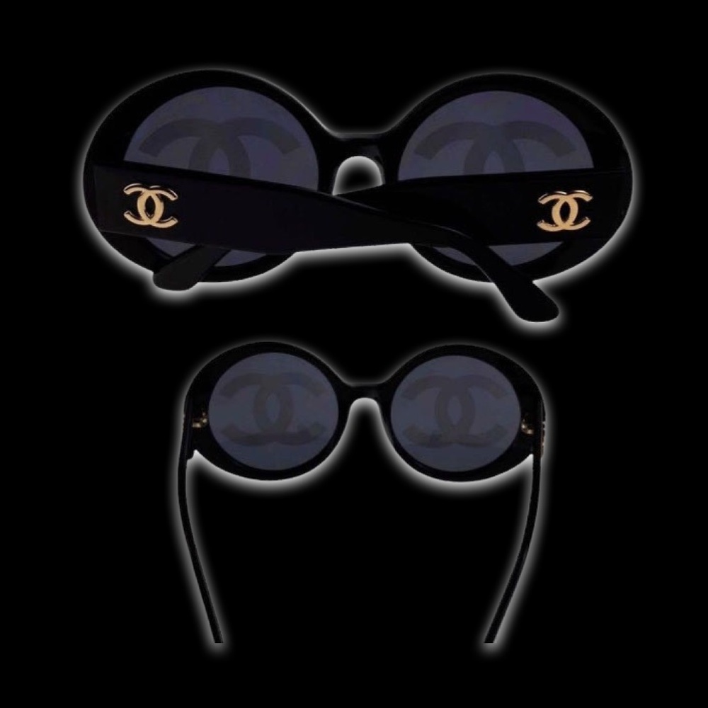 Vintage Chanel 1993 Runway Mirror CC Logo Editorial Round Lens Sunglasses - Picture 11 of 17
